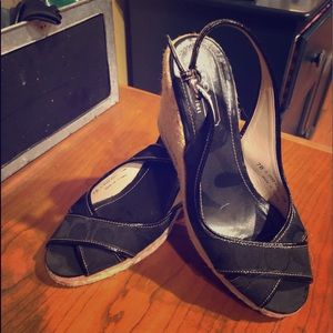 Coach Espadrille Black Wedges